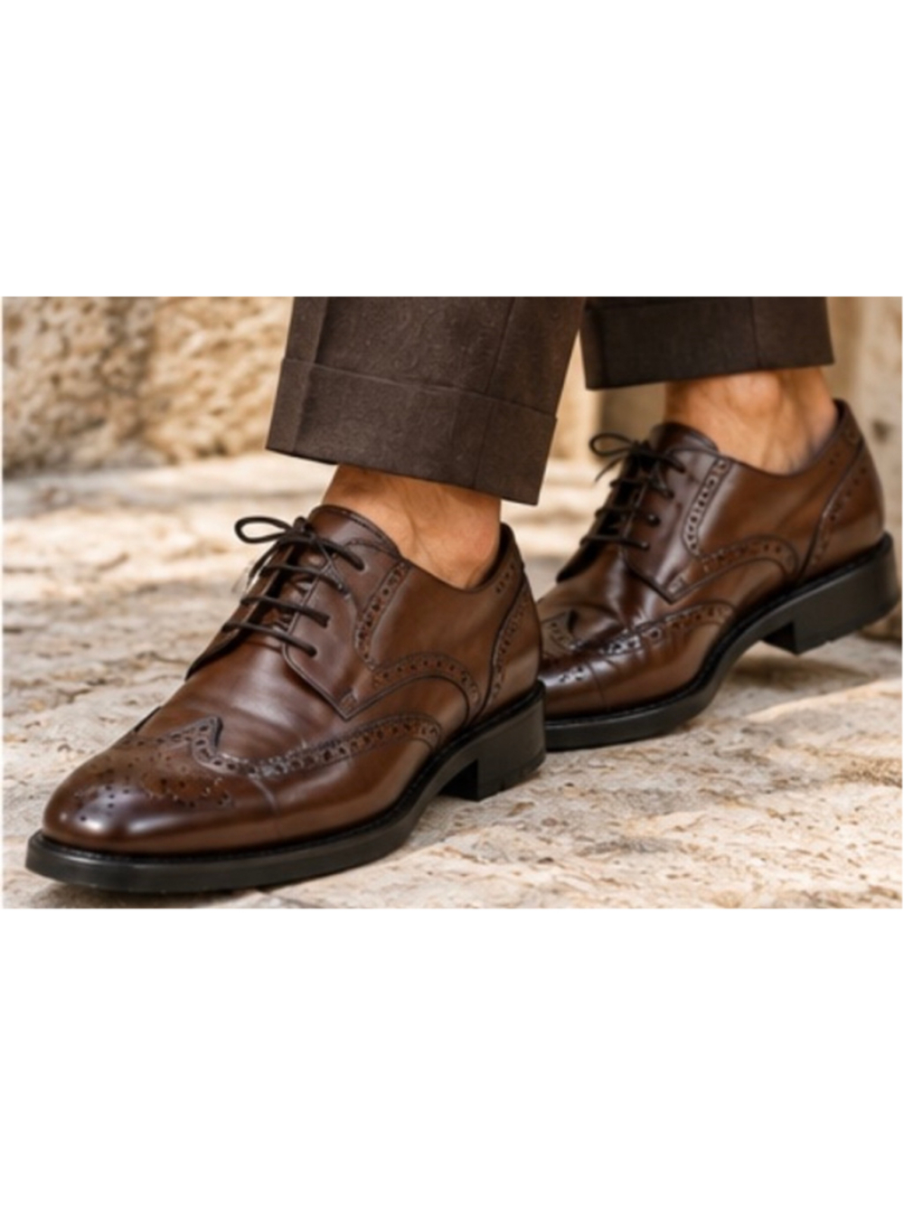 Tod's Brown Leather Wingtip Oxford Shoes 11 Luxury